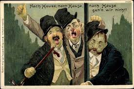 Nur nach hause,nur nach hause, nur nach hause geh`n wir nicht. Litho Nach Hause Gehn Wir Nicht Betrunkene Manner Bruno Akpool De