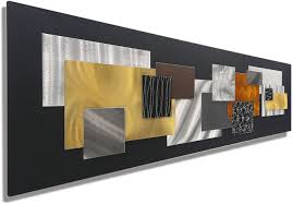 Shop the most unique metal wall sculptures on the planet! Amazon Com Large Black Gold Silver Copper Geometric Modern Metal Wall Art Sculpture Abstract Metal Wall Hanging Unique Earth Tone Home Office Decor City In Fall By Jon