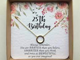 Special 25th birthday gift ideas for sister. 25th Birthday Gift For Her 25th Birthday Necklace Etsy Birthday Ideas For Her 25th Birthday Gifts 18th Birthday Gifts