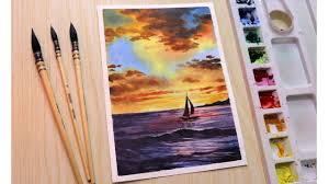 Watercolor Painting Tutorial Of Sunset Cloud Landscape Step By Step Paintingtube This step by step acrylic painitng tutorial for beginners will guide you through the techniques.