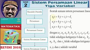We did not find results for: Persamaan Linear Tiga Variabel Spltv Bse Matematika Kelas 10 K13 Revisi 2016 Penjelasan Youtube