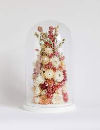 Dried flowers in a bell jar. Flower Dome Mother Of Pearls New Edition Indeco Flowers