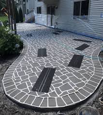 Concrete is the country's most popular patio material. Use Concrete Stencils For Patios To Disguise Cracks Concrete Decor