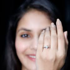 Pear Cut Solitaire Moissanite Double Band Engagement Ring