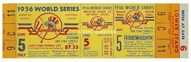 5 1956 World Series Unused Full Tickets Yankees Dodgers Perfect Game Bonus World Series Tickets World Series Perfect Game