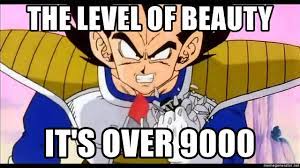 More images for dragon ball z level 9000 » The Level Of Beauty It S Over 9000 Dragon Ball Z 9000 Meme Generator