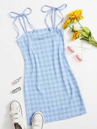 All fashion inspiration & the latest trends can be found online at shein. Knot Strap Plaid Bodycon Dress Shein Eur