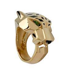 Panther ring in stainless steel with 18k vintage gold finish product code: Cartier Panther Yellow Gold Ring