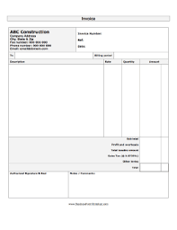 Construction Invoice Template Invoice Template Construction Business Printable Invoice