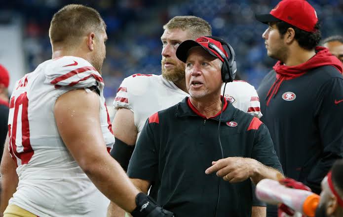 Who is Chris Foerster, the 49ers' acting head coach until Shanahan returns
