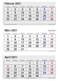Der kalender für 3 monate kann sich auf ein bestimmtes jahr beziehen oder ständig aktuell bleiben. Kalender Marz 2021 Als Pdf Vorlagen