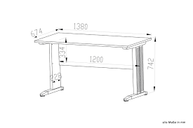 Wer nur einen laptop auf dem tisch hat, benötigt relativ wenig platz, wer öfter auch mit papieren arbeitet, dinge ablegt oder umfangreiche arbeitsunterlagen benutzen muss, braucht etwas mehr platz. Schreibtisch Tapachula 15 Farbe Sonoma Eiche Hell Abmessungen 74 X 138 X 67 Cm H X B X T