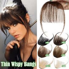 Curly bob with wispy bangs. Thin Neat Wispy Bangs 100 Real Remy Human Hair Clip In Fringe Front Hairpiece F Ebay
