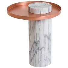 Salute Marble And Copper Side Table By Sebastian Herkner Copper Side Table Side Table Modern Side Table