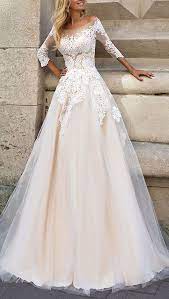 3 4 Sleeve Lace Bridal Wedding Dresses A Line Tulle Gowns 2 4 6 8 10 12 14 16 Clothin Half Sleeve Wedding Dress Perfect Wedding Dress Wedding Dress Sleeves
