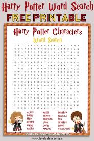 Beat around the bush 6; Free Printable Harry Potter Characters Word Search Puzzle Lovely Planner