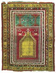 kirsehir mucur el dokuma hali 18 yy ilmek boyut 30hx40v dm ebat 120 254 cm bulundugu yer konya museum turkiye halilar seccade dokuma