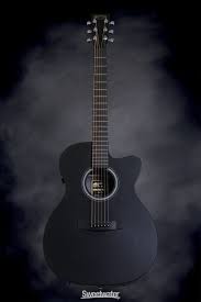 Matte Black Acoustic Electric Guitar Martin Omcpa5 Black Black Acoustic Guitar Martin Guitar Acoustic Guitar