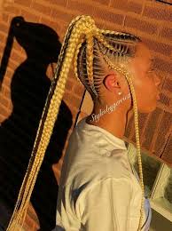 Blonde Braided Hairstyles Braidedhairstyles Braidedhairstylesforblackwomen Braidedhair Braidedhai African Braids Hairstyles Blonde Weave Braided Hairstyles