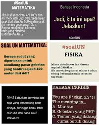 Bocoran Soal Ujian Nasional Indomeme Lucu Teks Lucu Ungkapan Lucu