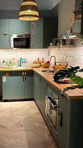 We've selected 10 best small kitchen ideas 2021, which can help you redesign your kitchen and make it visually bigger. Ikea Bodarp Kitchen In 2021 Green Kitchen New Kitchen Inspiration Ikea Kitchen