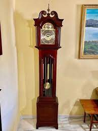 Grandfather clocks w/night time chime shutoff option also uses a key to turn 3 arbors located in the dial that are wound once a week to raise the weights that power the clock as they drop down during the week. Lot Art Grandfather Clock Tempus Fugit Bronze Gilt Silvered Patinated Cold Painted Wood Mahogany Second Half 20th Century