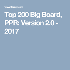 Top 200 Big Board Ppr Version 2 0 2017 Fantasy Football Players Fantasy Football Big