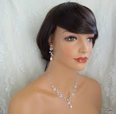 Collar de perlas de novia, collar de circonita cúbica, collar de diamantes  de imitación de boda, collar de declaración de boda, collar de cristal, perla,  PRADO