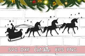 Download Christmas Unicorn Sleigh Ride Graphic By Maggiedodesign Creative Fabrica PSD Mockup Templates