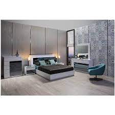 Manhattan White Mirrored Queen Platform Bed El Dorado Furniture