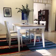 Turned legs on the table and front chair legs add to the appealing appearance. White Dining Table Set Oak Table 4pcs Solid Wood Chairs Furniture Home Living Furniture Tables Sets On Carousell