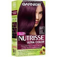Even redheads may try some shades, reminding burgundy, but leaning towards the warmer tints with admixture of cinnamon. Garnier Nutrisse Ultra Color Nourishing Hair Color Creme Br1 Deepest Intense Burgundy 1 Kit Walmart Com Burgundy Hair Dye Hair Color Formulas Hair Color Burgundy