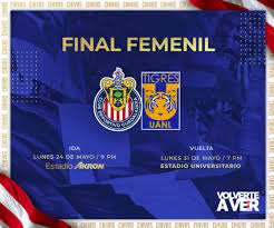 May 23, 2021 · revisa aquí cómo y dónde ver la transmisión de tv en vivo de este partido del femenil de las chivas de guadalajara frente a tigres de la uanl por la gran final del guardianes 2021. Cuando Y Donde Juega Chivas Femenil La Gran Final Ante Las Tigres De La Uanl Por El Torneo Guard1anes 2021 I Liga Mx Femenil Chivas Pasion