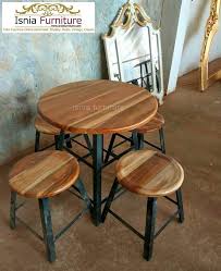 Bisa dibeli pada website kreasi furniture sementara untuk harganya harus menghubungi langsung pengrajinnya di nomor telepon 085290750526 dan email. Model Kursi Cafe Bulat Unik Kayu Jati Kaki Besi Terlaris