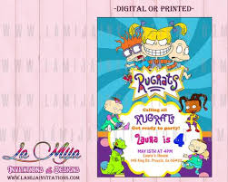 This is the scene when there was a party called a baby shower. Rugrats Invitations Rugrats Birthday Invitations Rugrats Party Invit La Mija Invitations