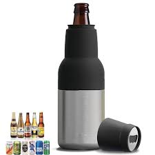 Amazon.com: DEAUVIOR Enfriador de botellas y latas de cerveza 3 en 1, enfriador de acero inoxidable de doble pared aislado al vacío con abridor de cerveza, soporte aislante de latas delgado de
