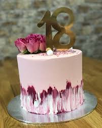 Pictures Of Beautiful Birthday Cakes For Ladies Pink Chocolate Ganache Covered 18th Birthday Cake Elegant Birthday Cakes Cute Birthday Cakes Bithday Cake