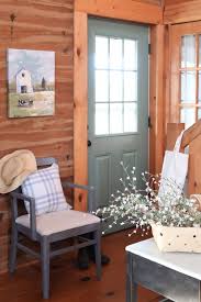 Painted Door In Sherwin Williams Privilege Green Creative Cain Cabin Cabin Interiors Log Home Interiors Log Cabin Exterior