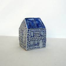 Blue And White Ceramic House Miniature Houseceramic Etsy Ceramic Houses White Ceramics Miniature House