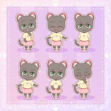 Sweet Kitty Little Cute Kawaii Anime Cartoon Cat Kitten Girl Royalty Free Cliparts Vectors And Stock Illustration Image 93617672