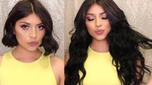 Adding a seamless, thin band that matches the color of the hair is vital, as it will not stick out and will sit close to the scalp, making the extensions virtually undetectable. Hair Extensions For Short Hair Youtube