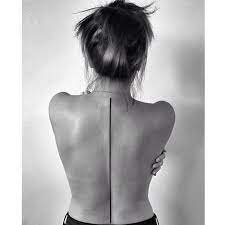 Line Tattoos Black Ink Tattoos Back Tattoo Women