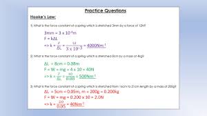 Gcse Physics Hooke S Law Solutions Youtube