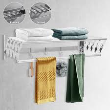 Shop wayfair for all the best accordion clothes drying racks. 23 6 Accordion Wall Mounted Drying Rack Clothes Towel Laundry Room Storage Shelf Stainless Steel Clothes Drying Rack Walmart Com Walmart Com