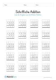 Interaktive übungen, formeln, regeln und arbeitsblätter mit lösungen für schüler, eltern und lehrer auf grundschule, hauptschule, realschule und gymnasium. Kostenlose Arbeitsblatter Und Ubungen Zur Schriftlichen Addition Fur Den Mathe Unterricht Zum Herunterlad Schriftliche Addition Matheunterricht 3 Klasse Mathe