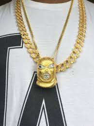 New authentic gucci 18k black diamond ring sz 6.75 boutique $1,495 $3,180 size: 18k Gold Ski Mask Pendant Golden Boyz Jewelry