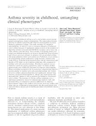 Pdf Asthma Severity In Childhood Untangling Clinical