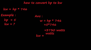 How To Convert Hp To Kw Electrical Formulas