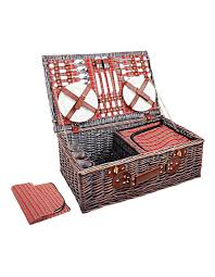 Our selection of portable picnic blankets with lovely leather harnesses for easy carrying. Alfresco Alfresco Deluxe 4 Person Picnic Basket Myer