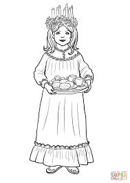 Saint Lucy Day Coloring Page From Norway Category Select From 28148 Printable Crafts Of Cartoons Nature Animals Bi St Lucia Day Sankta Lucia Coloring Pages